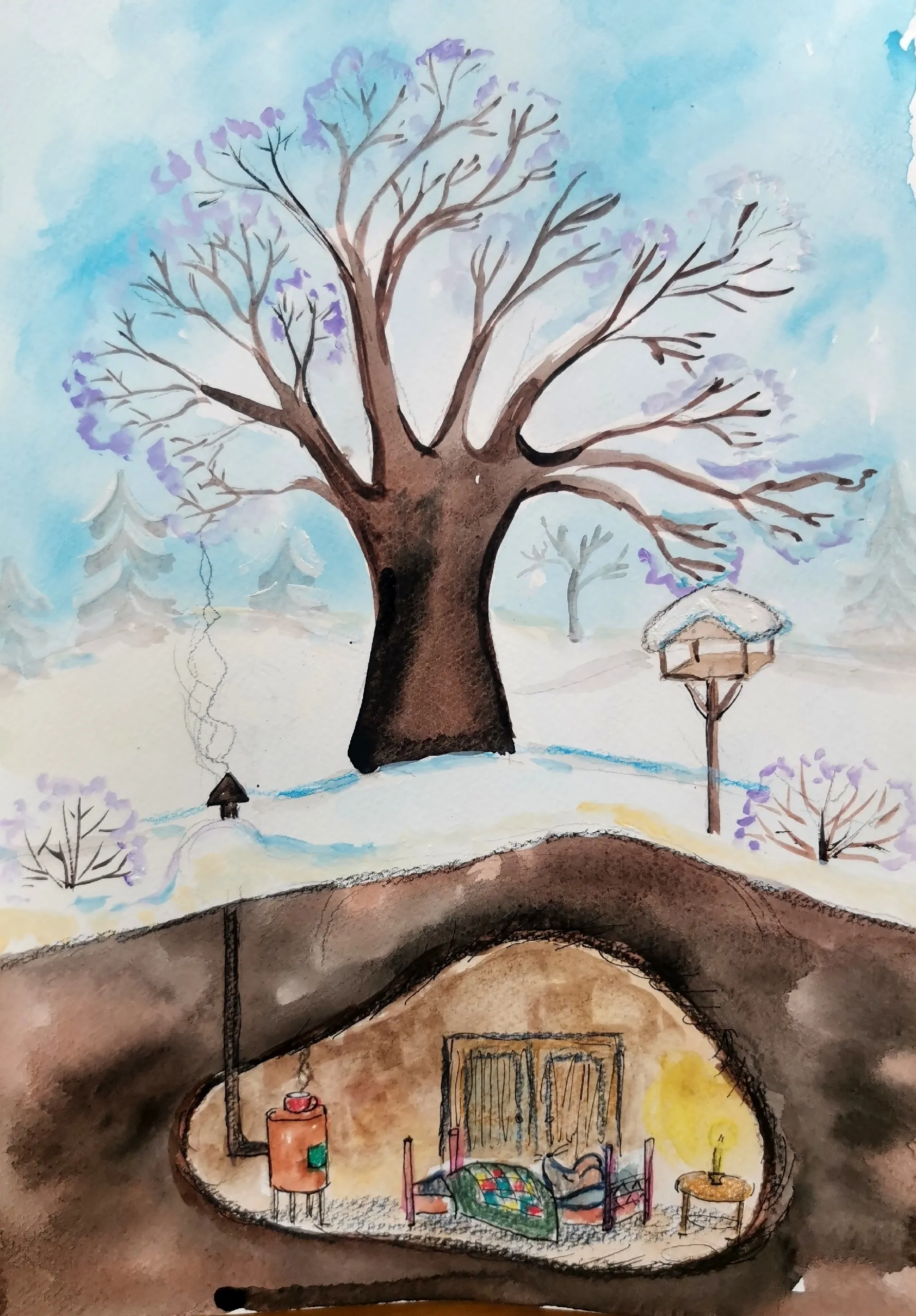 Зимой в лесу